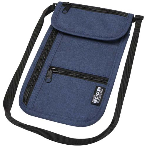 Pochette tour de cou publicitaire recyclée multifonction Ross Bleu cobalt